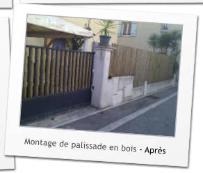 Montage de palissade en bois - Aprs